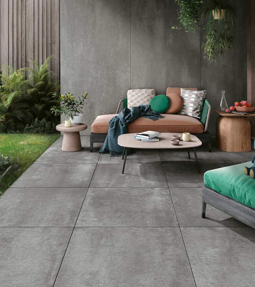 Feinsteinzeug Beton- und Zementoptik