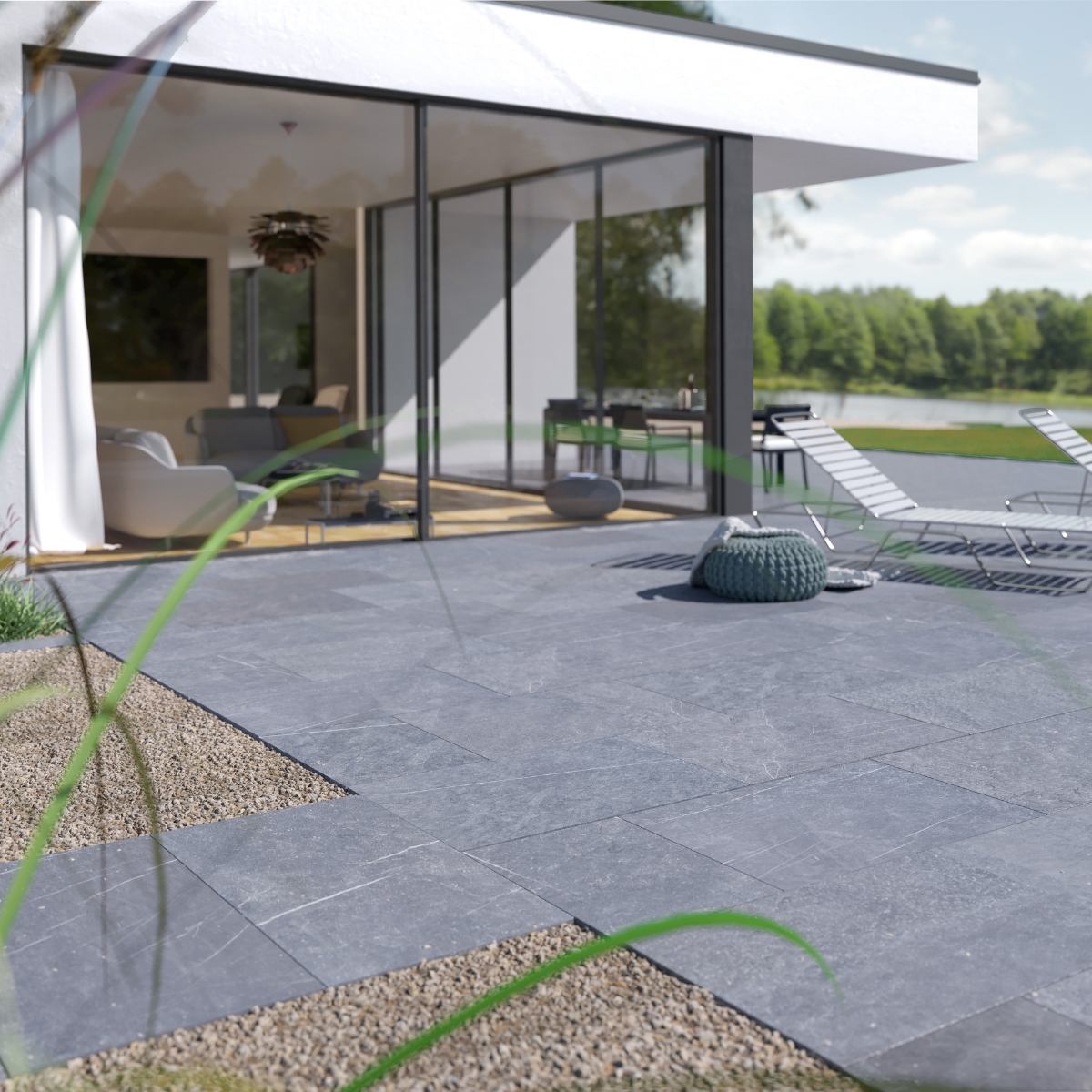 Lebendige Farbspiele bei Terrassenplatten