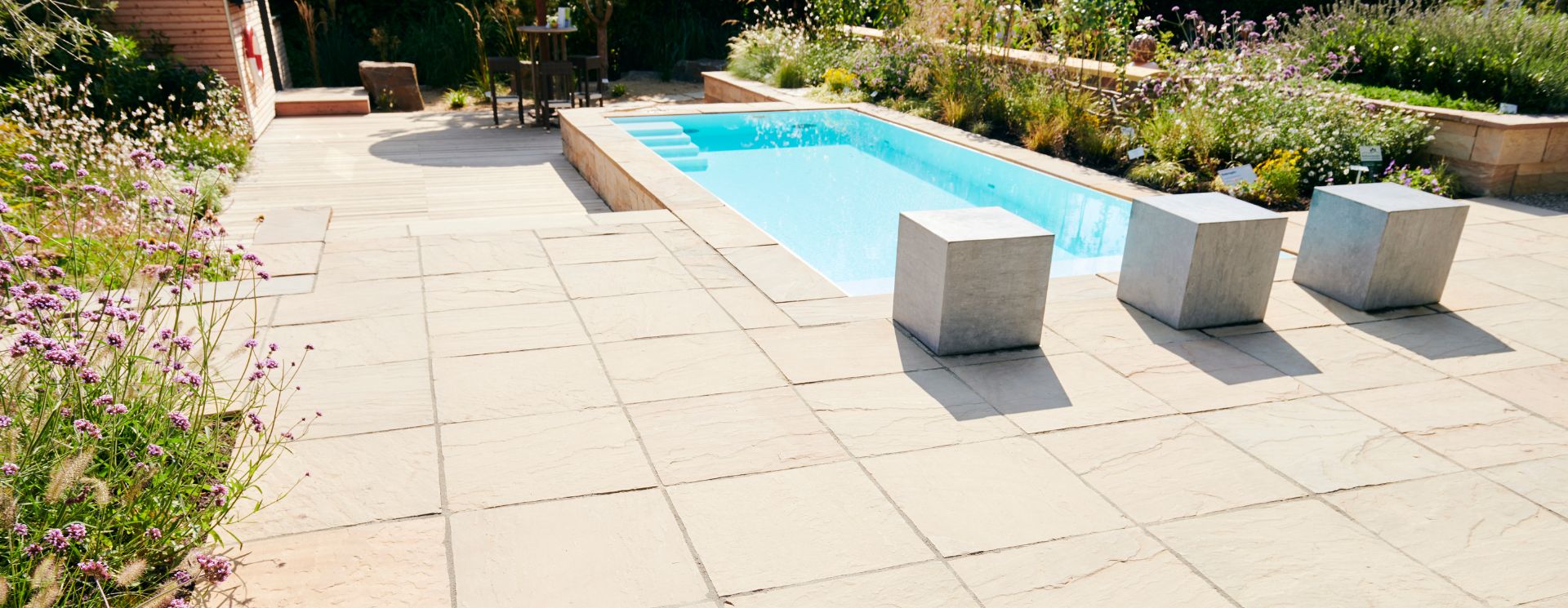 Terrassenplatten Struktura, handbekantet