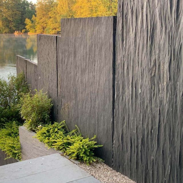 ADESI® Graphit Sichtschutzelemente Stonewall