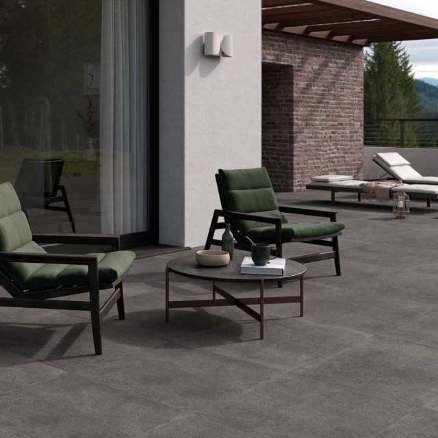 Dotcom Dark DG03 Feinsteinzeug Terrassenplatten