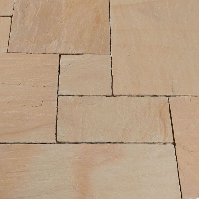 Golden Sand®Sandstein Terrassenplatten Röm.Verband