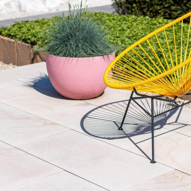 White Sand Sandstein Terrassenplatten Classico